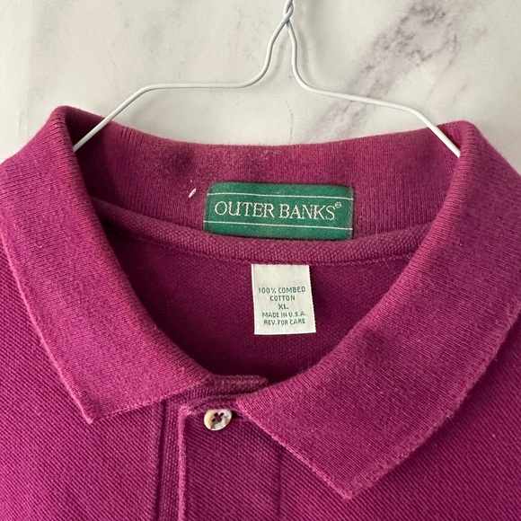 VINTAGE OUTERBANKS -DEAN GARDENS ATLANTA ESTATE POLO SHIRT PURPLE XL MADE IN USA - Picture 4 of 6